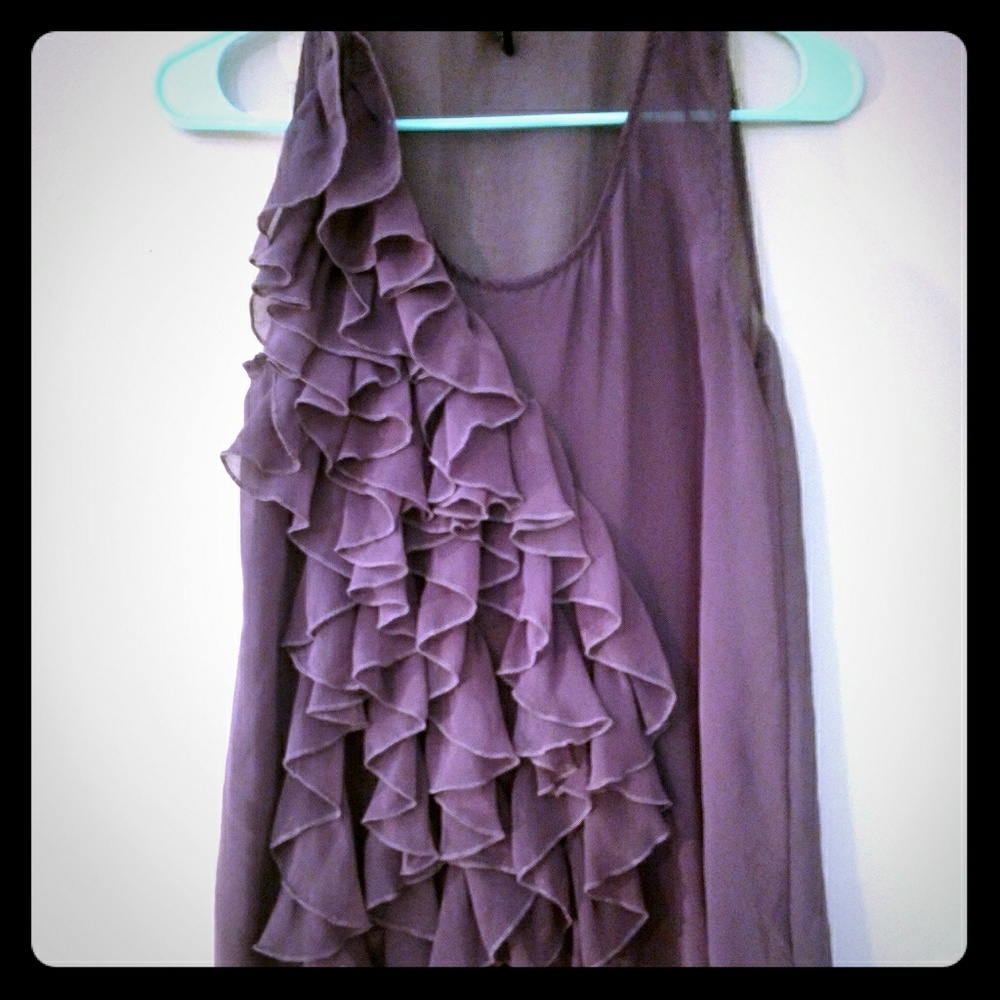Purple ruffle dressy tank blouse size small